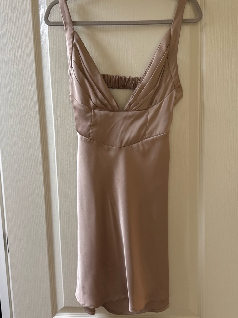 Satin Slip Dress in Blush-Taupe